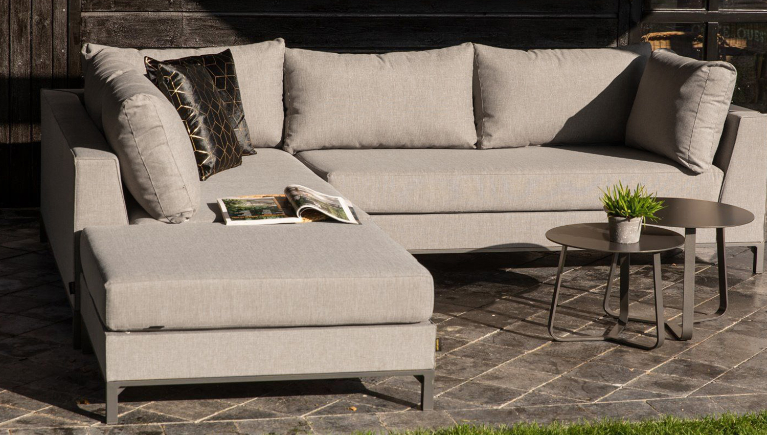 Garten Loungeset Sofa Sicilië links taupe