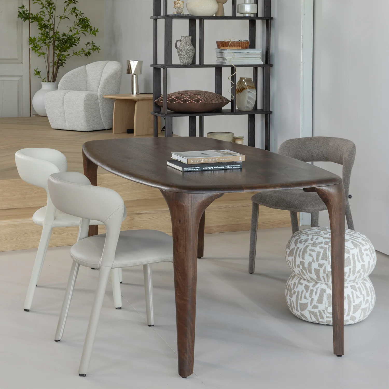 Esstisch FIORE 190 x 95 cm Mango Massivholz Walnuss-Finish