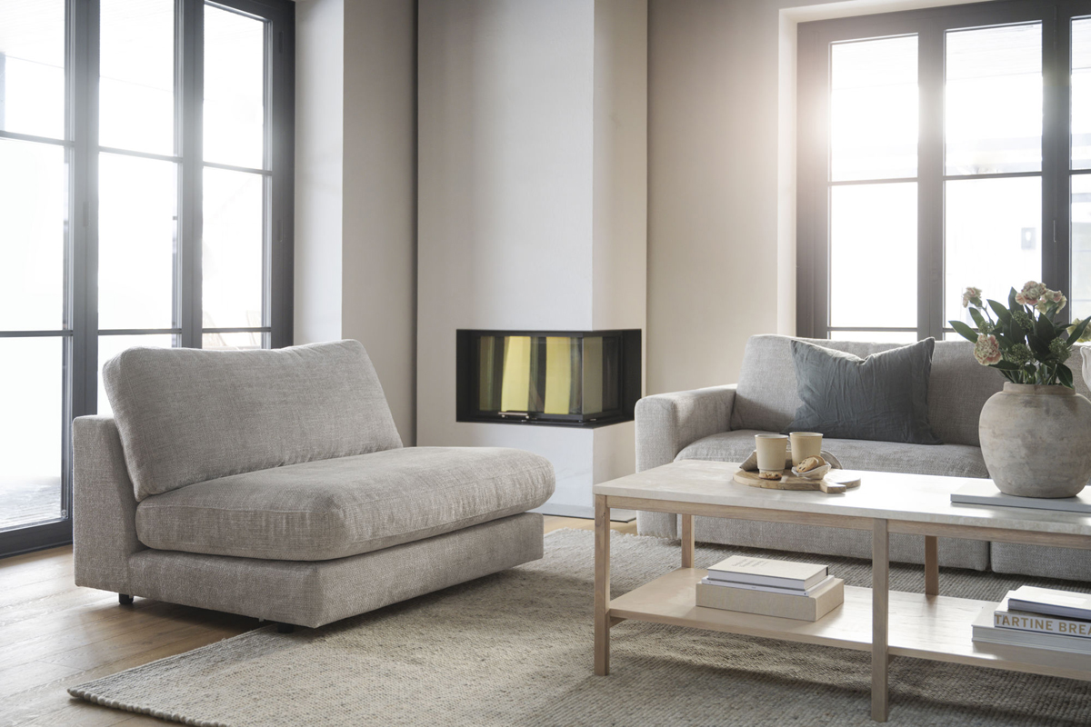 Couchtisch Eiche Tischplatte beige Travertin 140 cm