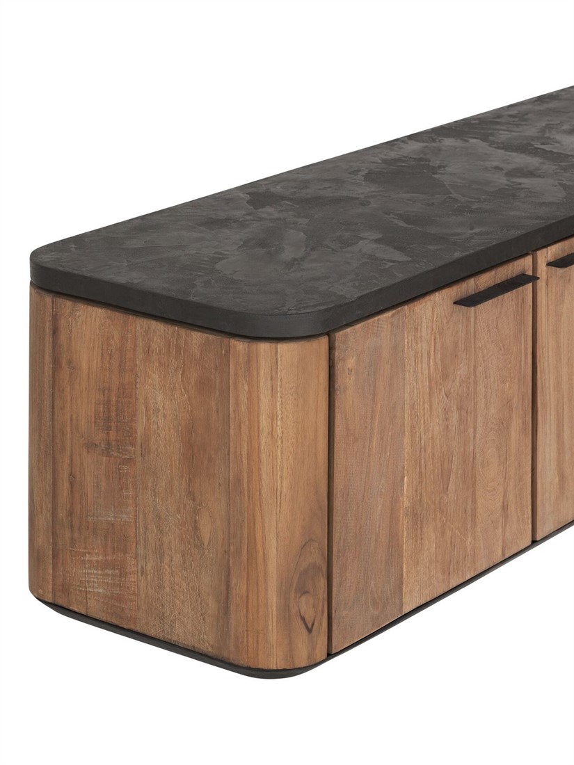 TV Möbel Soho 190 cm hängend recyceltes Teakholz Mortex Lowboard