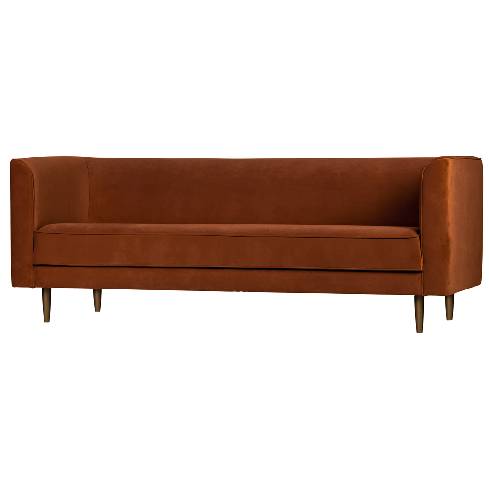 vtwonen 3 Sitzer Sofa Studio Samt rost 220 cm Samtcouch Couch