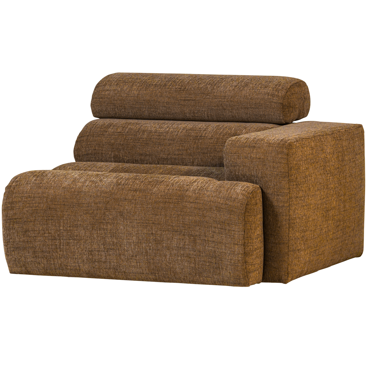 Sofaelement NOVI mit Armlehne rechts Element Webstoff karamell melange
