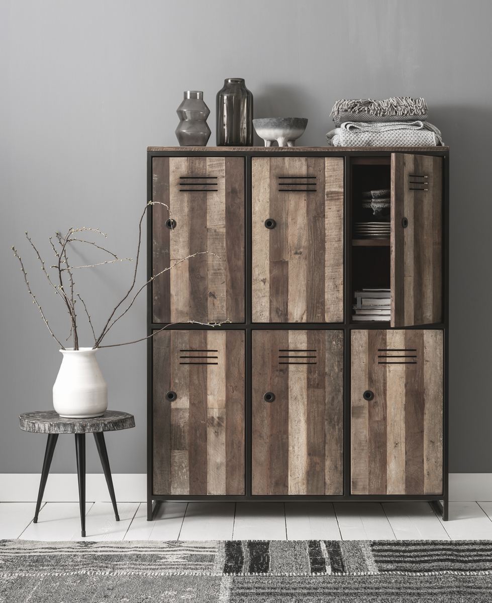 d-Bodhi Schrank Küchenschrank TUAREG mit 6 Türen recyceltes Teak Holz