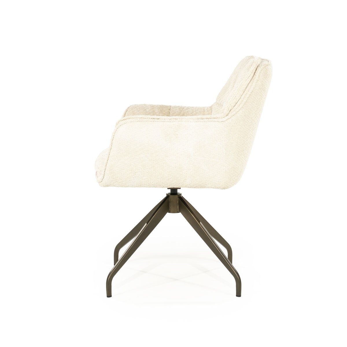 Armlehnstuhl Hugo Drehstuhl gepolstert Stoff beige
