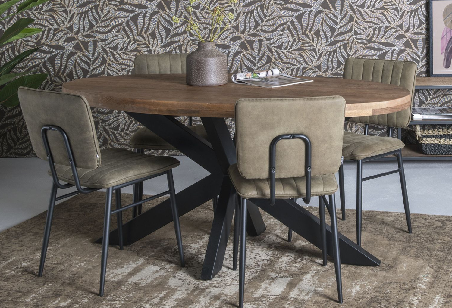 Esstisch oval 160 x 90 cm Mangoholz
