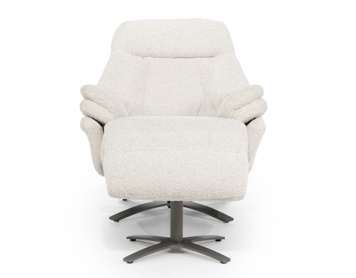 Relaxsessel Caleb elektrisch verstellb. mit Hocker Stoff beige