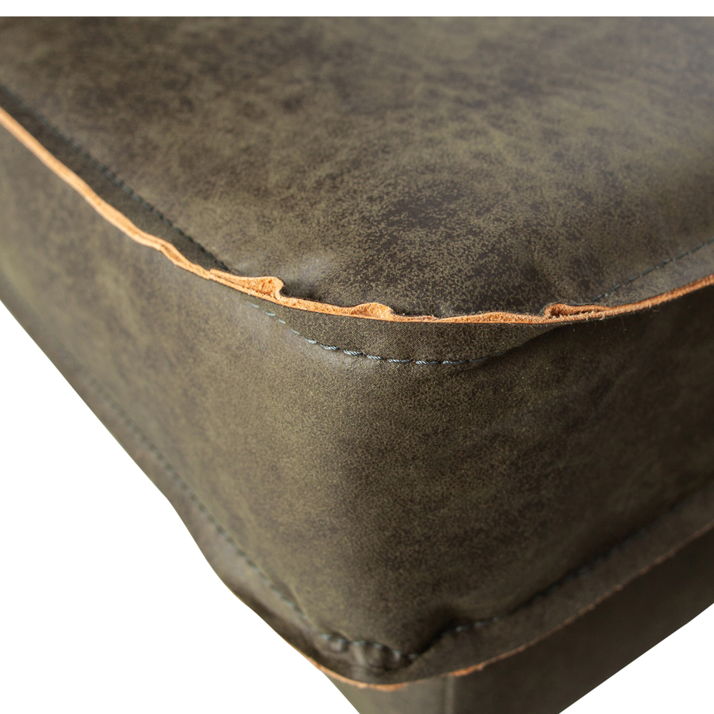 Sofa Chaiselongue RODEO Recamiere rechts recyceltes Leder armygrün Tagesbett