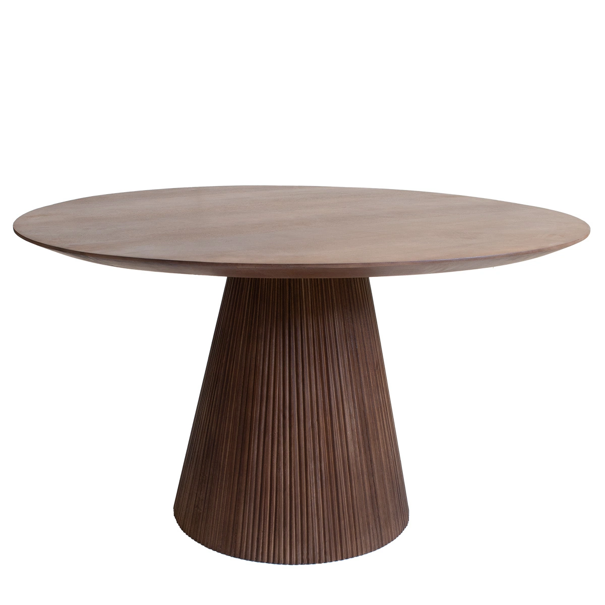 Esstisch SAVOIR rund Ø 130 cm Mango Massivholz dunkelbraun