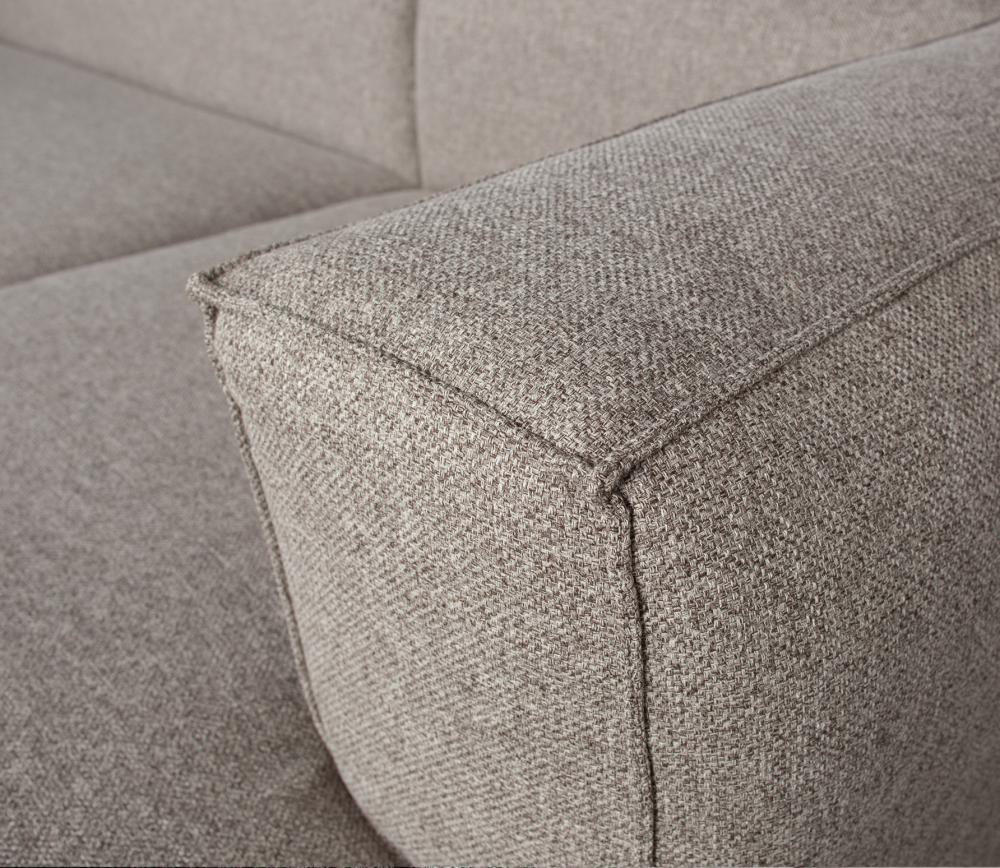 Eckgarnitur BEAN hellgrau Ecksofa Longchair rechts