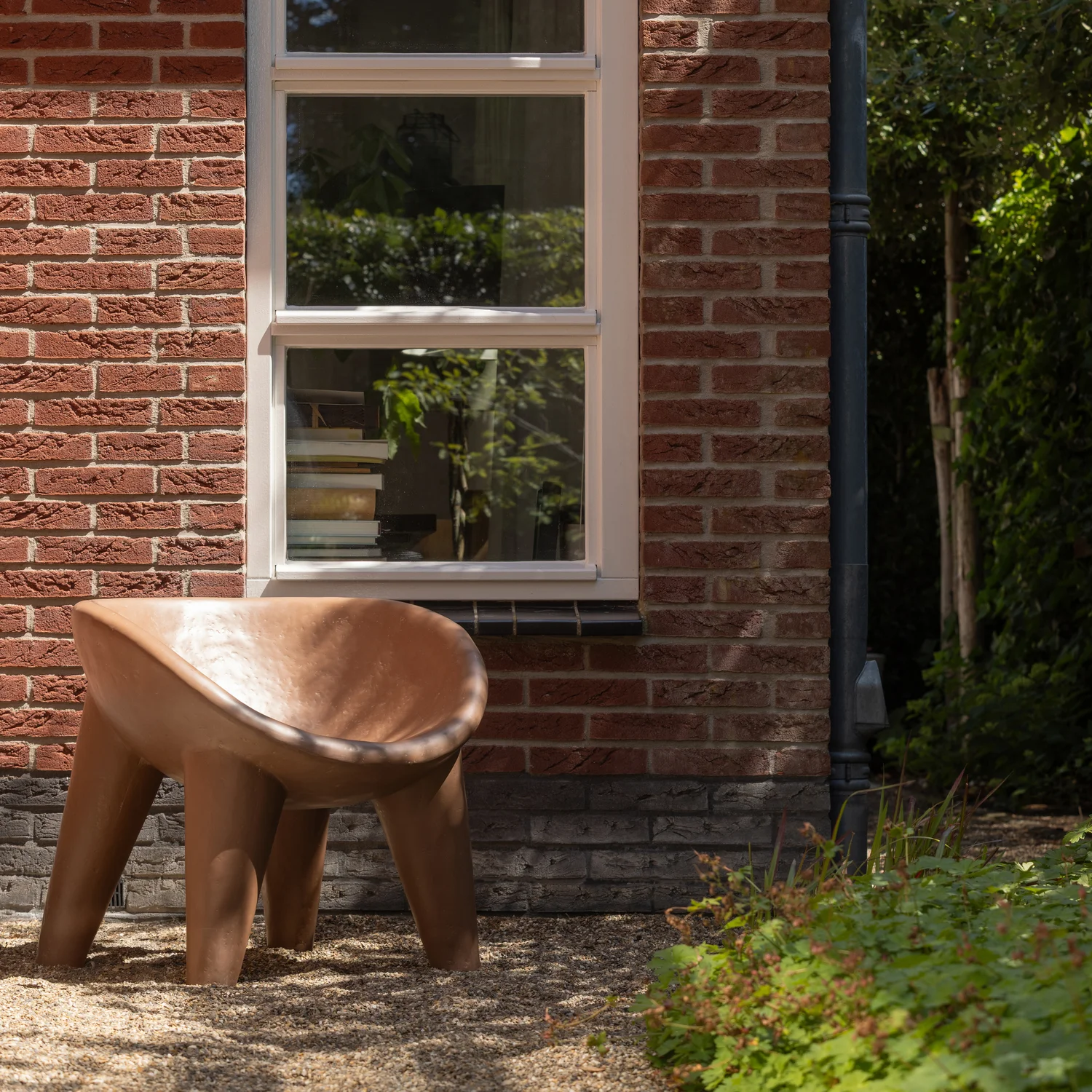 Outdoor Lounge Sessel ORIO Polymer rot braun Gartensessel