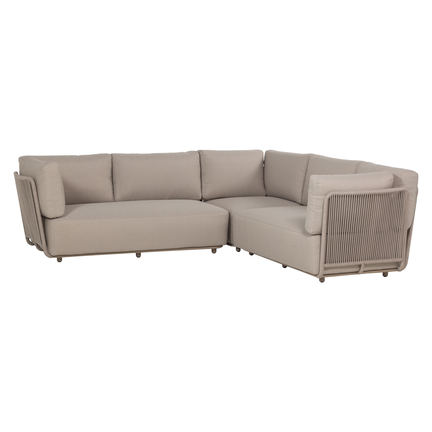 Garten Lounge Ecksofa SORA Metall Polyester Olefin-Bezug sand