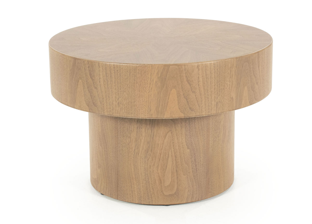 Couchtisch Bobbie rund Ø 45 cm Wallnuss Furnier hellbraun