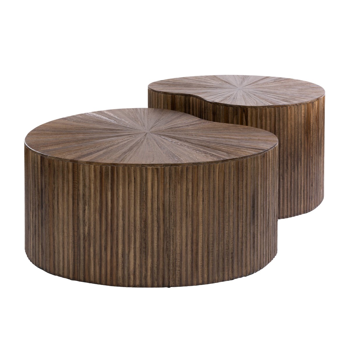 Couchtisch Set SORRENTO 2er Set Mango massiv Espresso braun