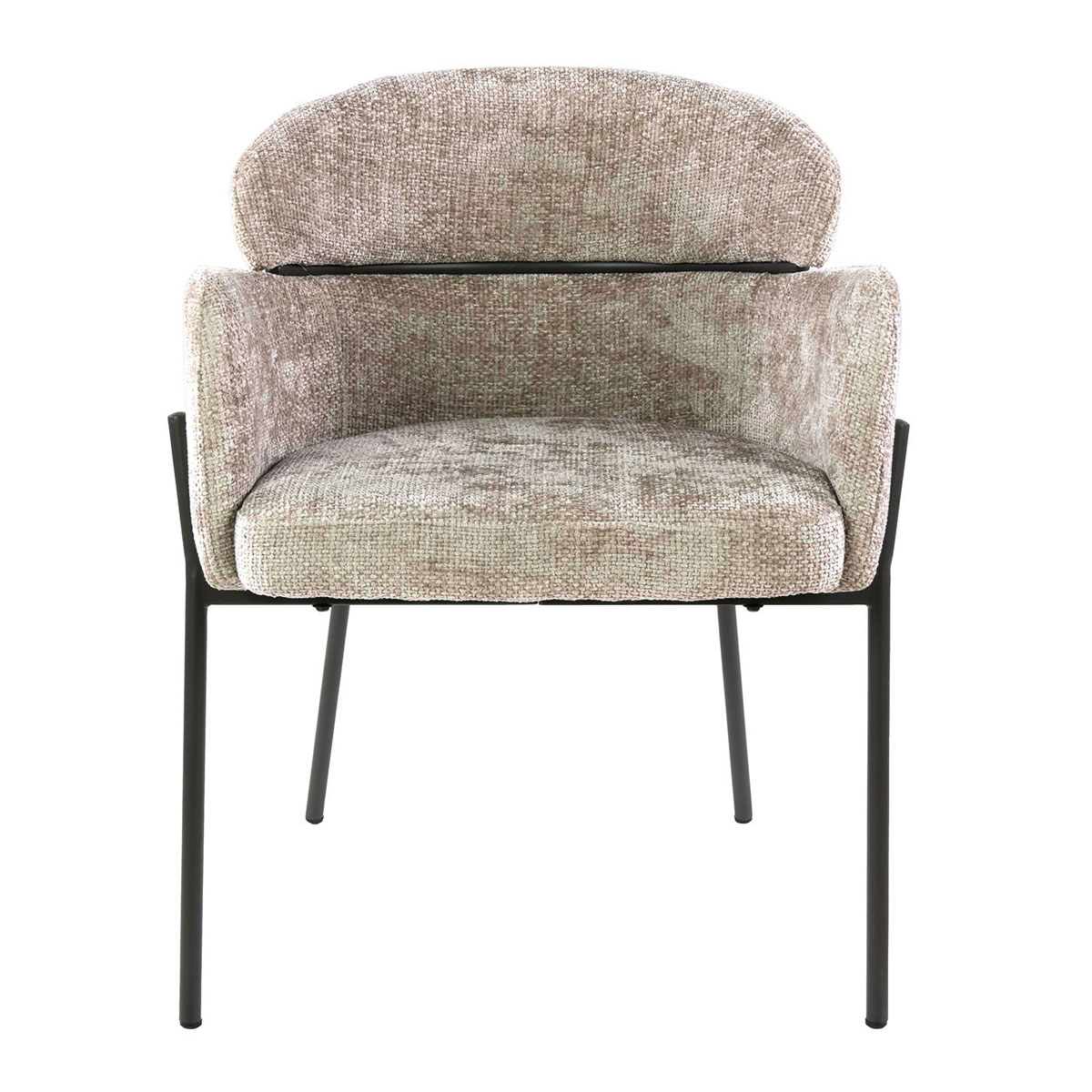 2er Set Armlehnstuhl Boston Chenille Stoff sandfarben