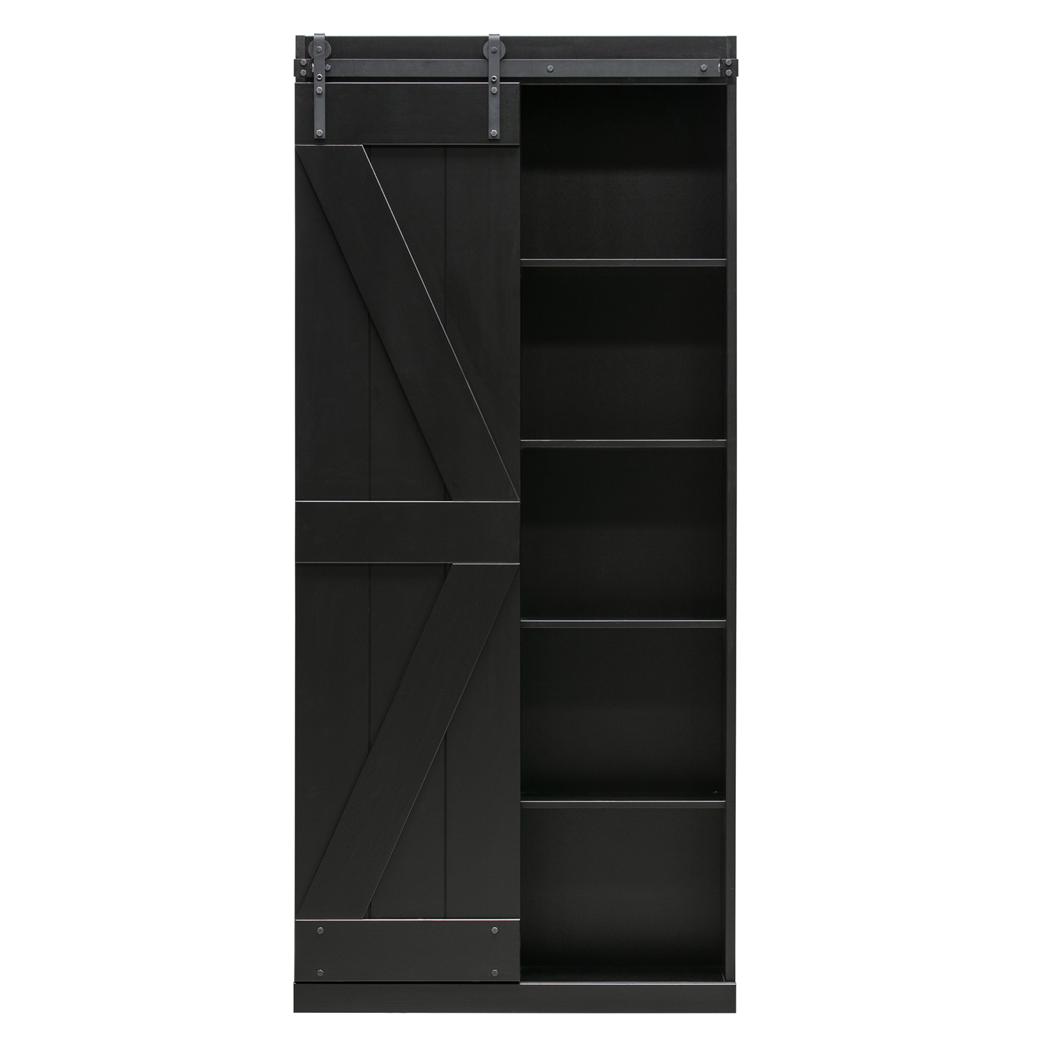 Schrank mit Schiebetür Harris H 221 cm Kiefer schwarz