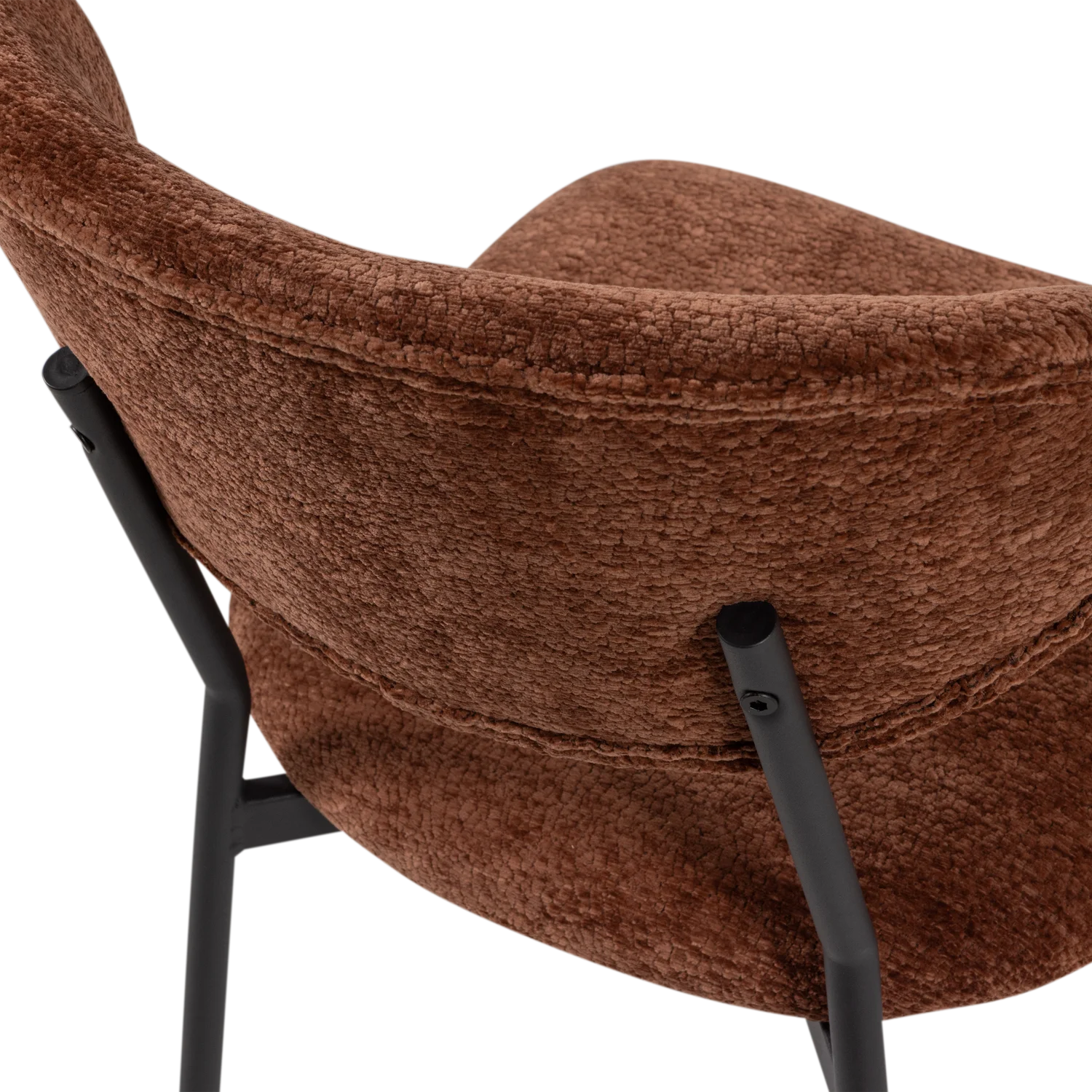 2er Set Esszimmerstuhl KJELD Struktur Chenille braun