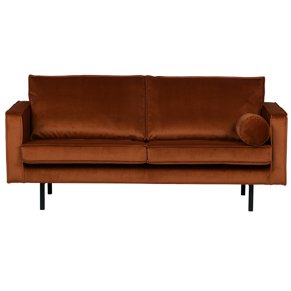 2,5 Sitzer Sofa Rodeo Samt rostfarben Couch Garnitur Samtsofa Couchgarnitur