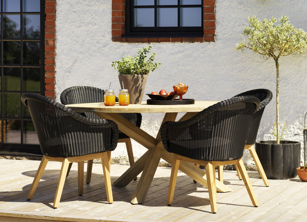 PREMIUM Gartentisch EIOS rund Teakholz 150 cm