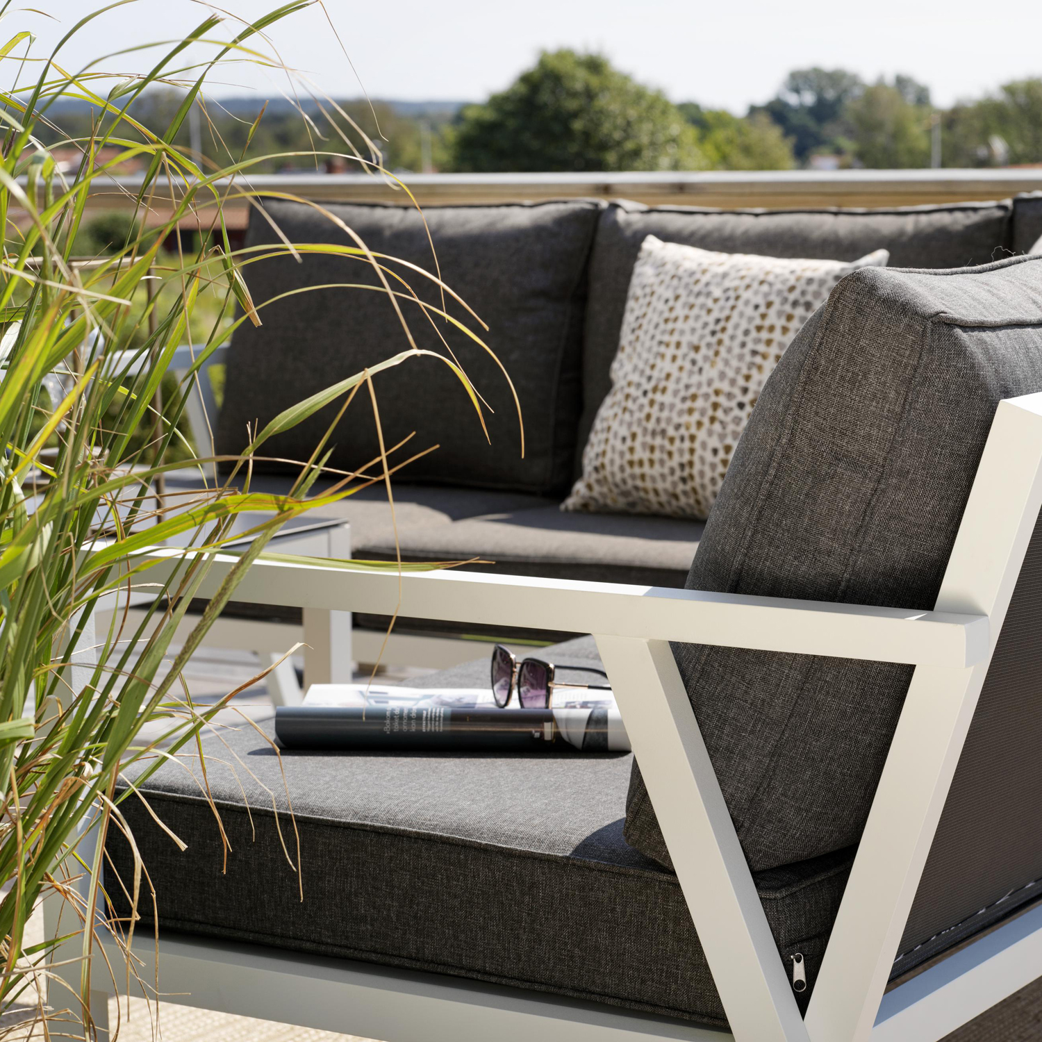 Garten Lounge Set RANA weiß Sitzgruppe Aluminium inkl.Polster