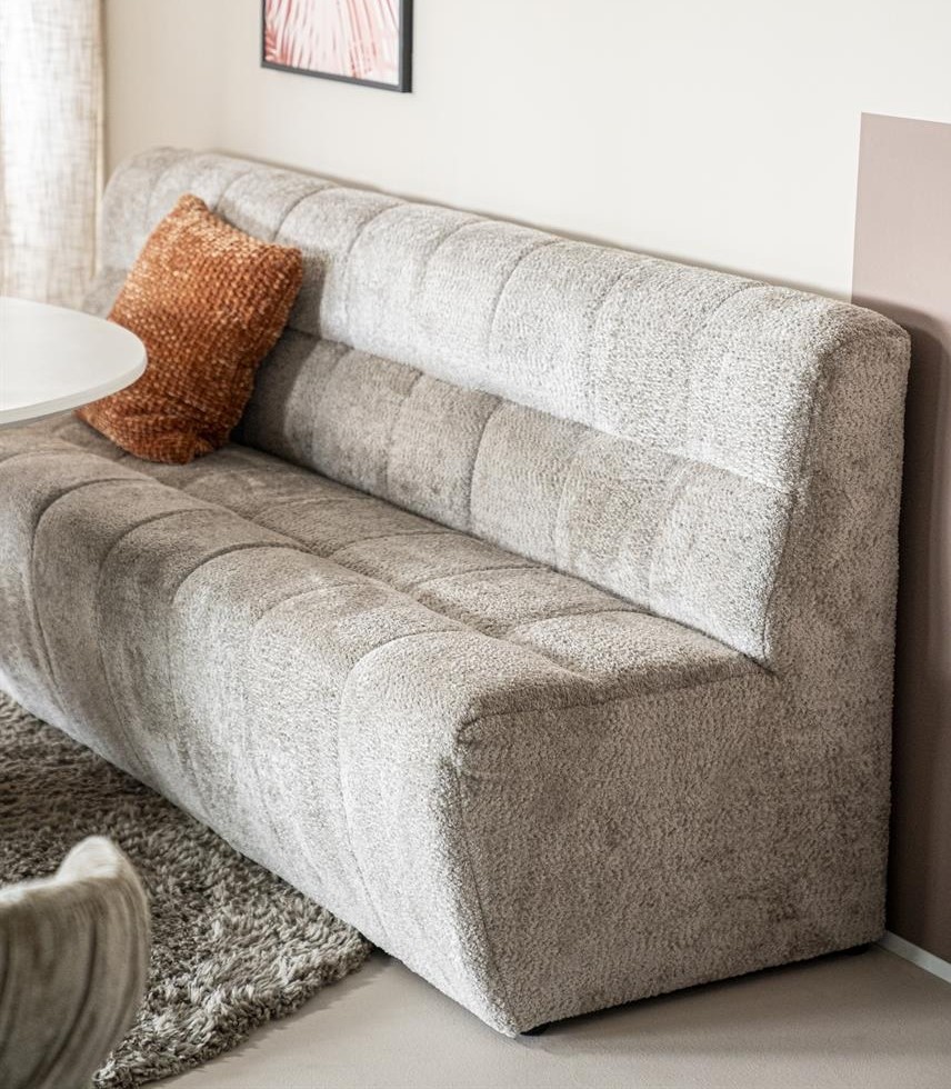Esstischbank MALOA 225 cm gepolstert – Taupe