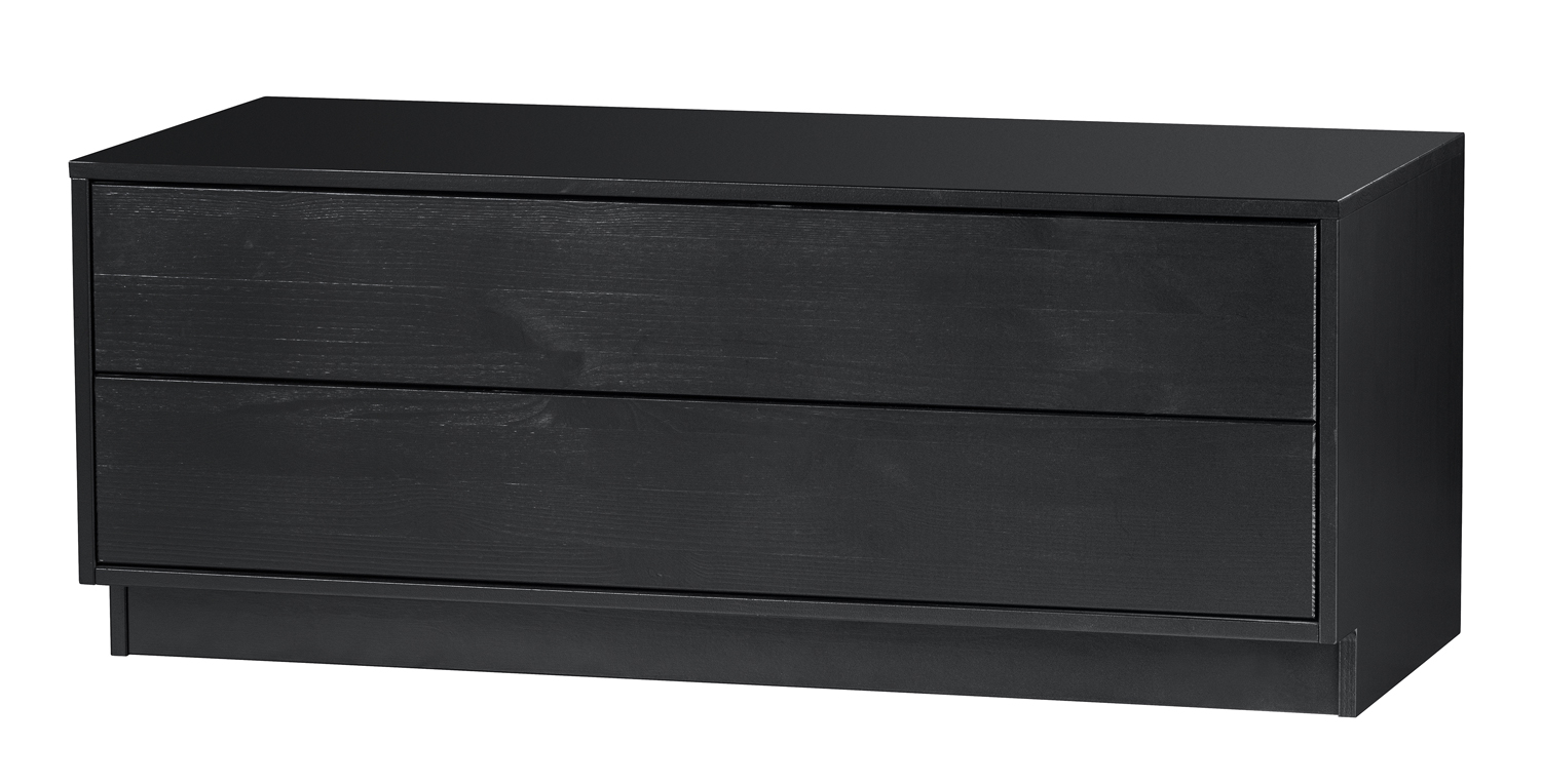 woood TV Möbel Lowboard Finca 100 cm Kiefer schwarz