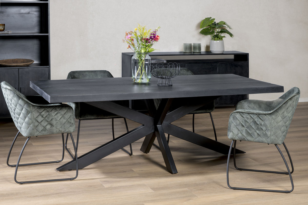 Esstisch Kala Spider 240 x 100 cm Mango Holz schwarz