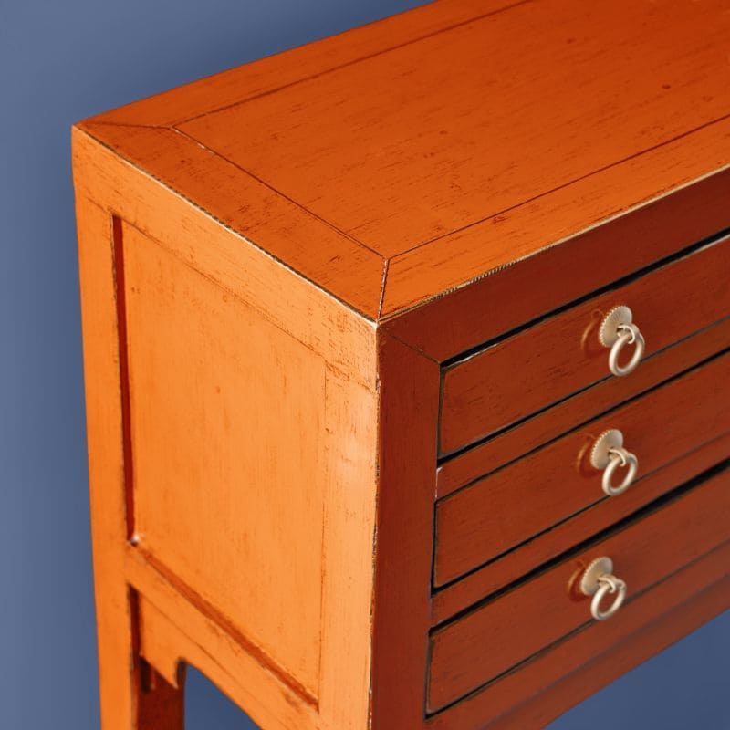 Konsolentisch Majesté 100 cm Ulmen- und Kiefernholz vintage orange