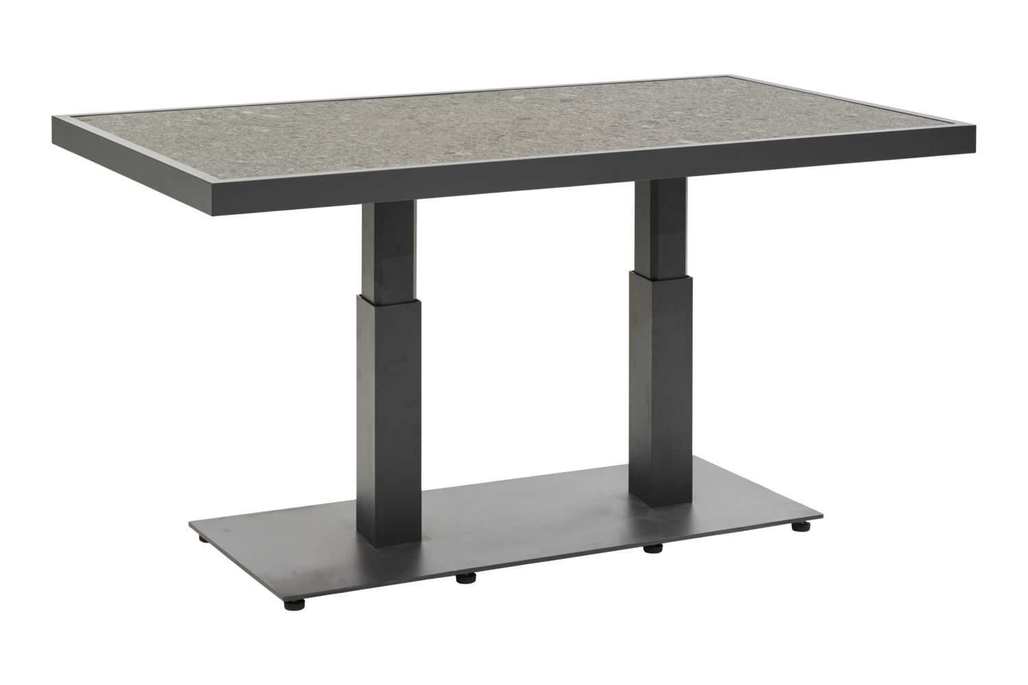 Gartentisch Loungetisch Scale 140 x 95 cm höhenverstellbar Aluminium anthtrazit Keramik