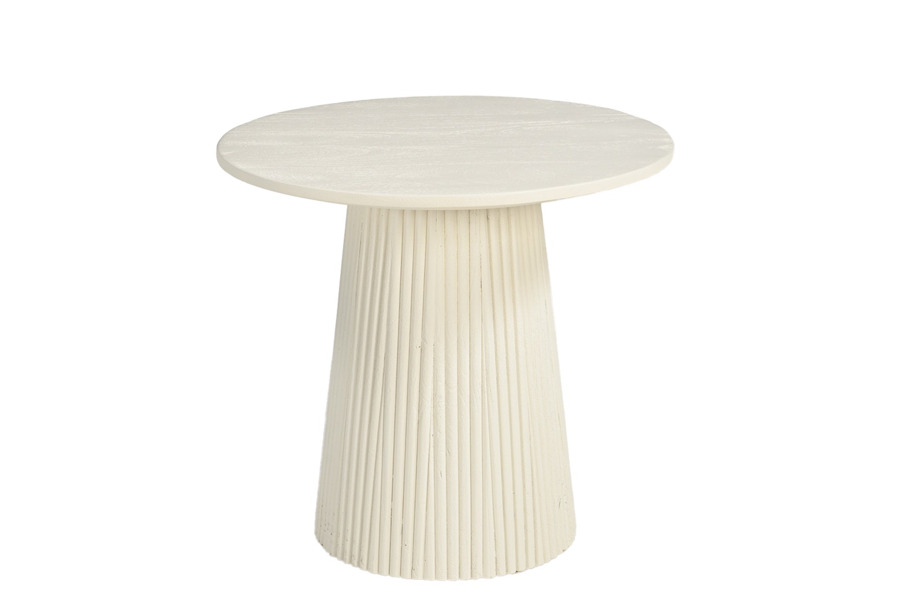 Couchtisch Patrice Ø 50 cm Mangoholz cremeweiß Sofatisch