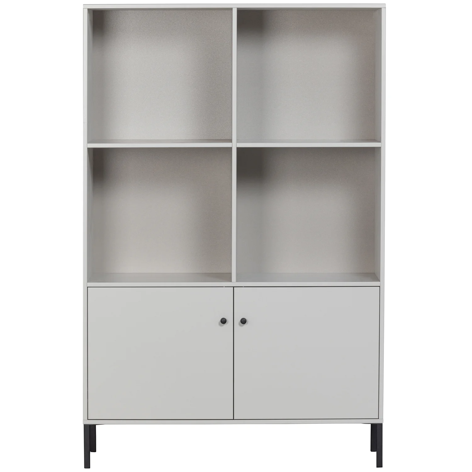 Bücherschrank Schrank XAM 2-türig Kiefernholz wolkengrau