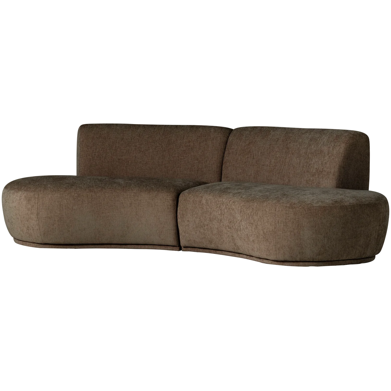 4 Sitzer Sofa BATAVIER halbrund Velvet Melange braun