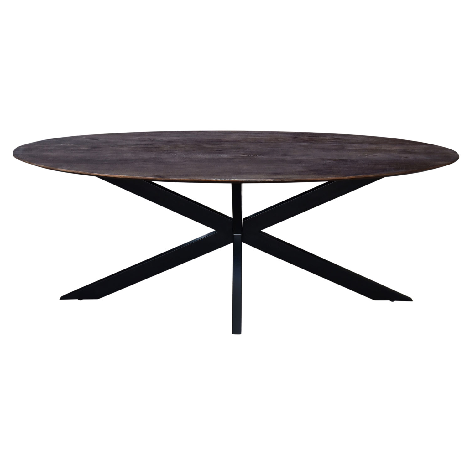 Esstisch MODEO oval 200 x 100 cm Mangoholz braun