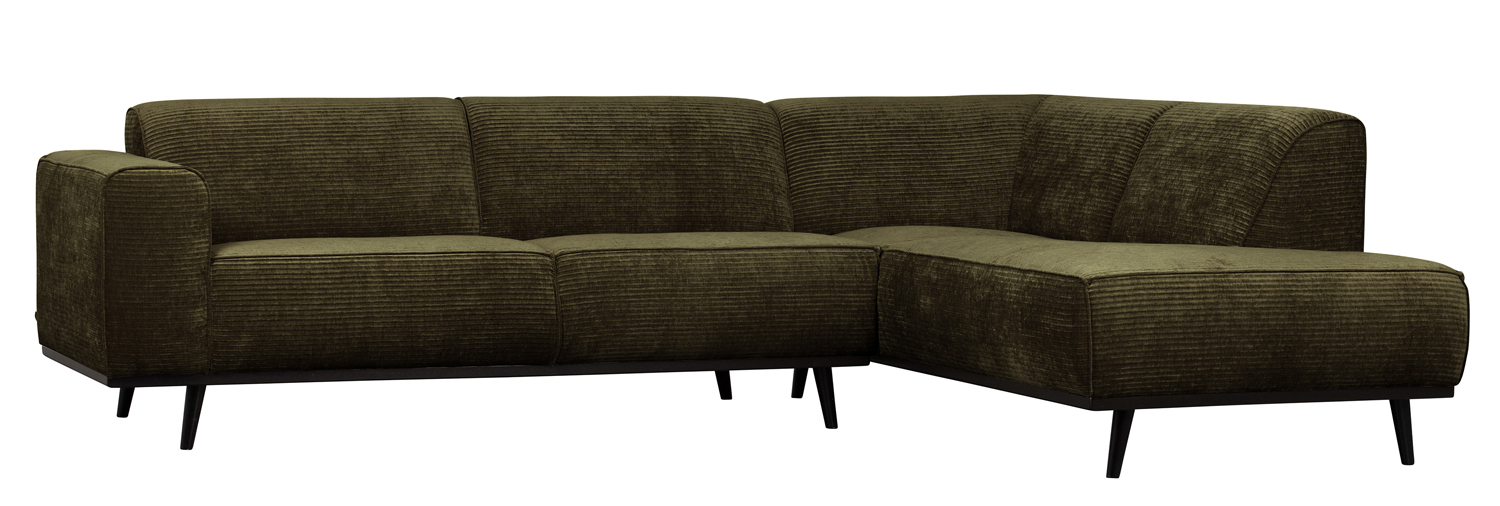 Ecksofa Statement Rib Cord warmgrün rechts