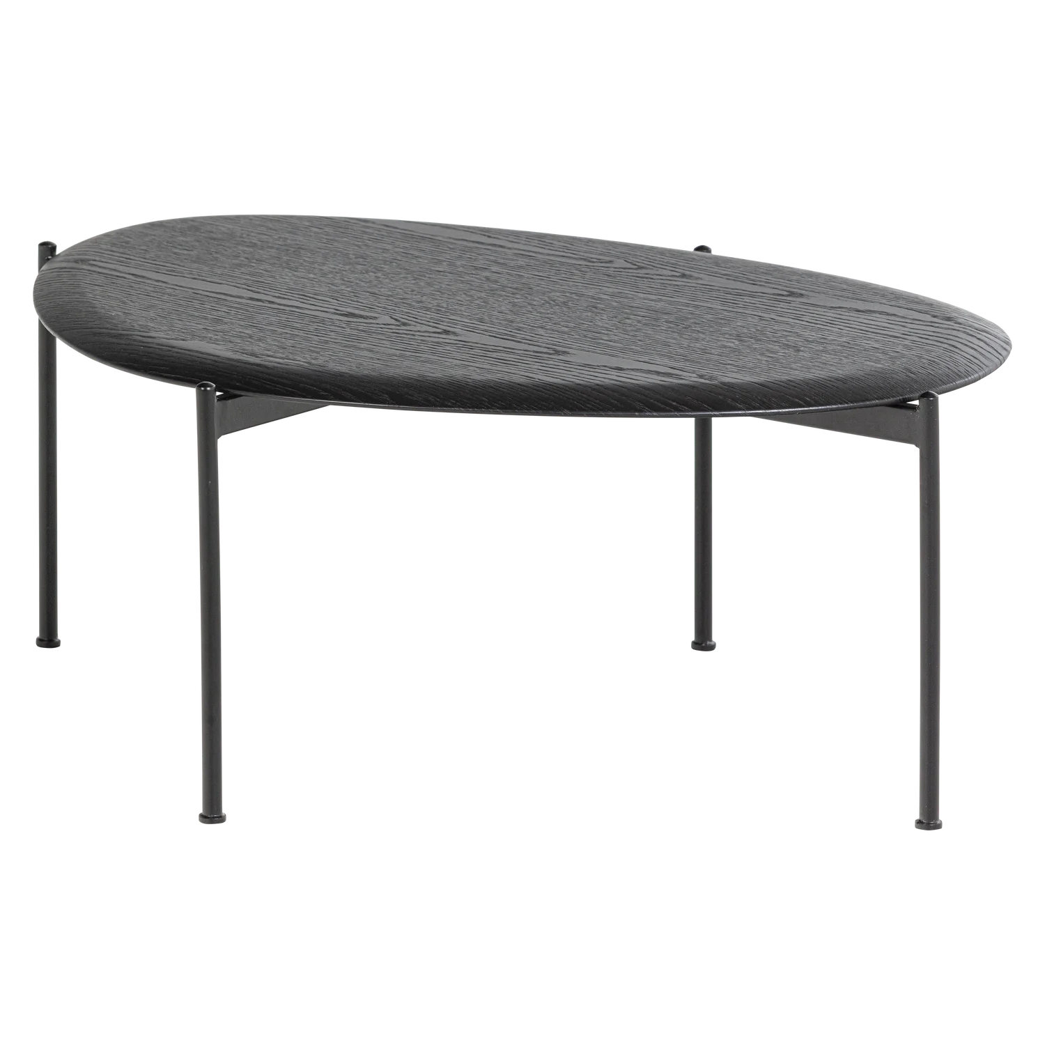 Couchtisch KOTA 92 x 67 cm organisch MDF Furnier schwarz