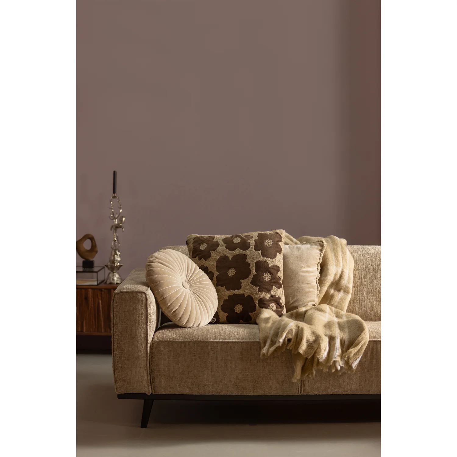 3 Sitzer Sofa Statement Struktur Velvet wheatfield Couch