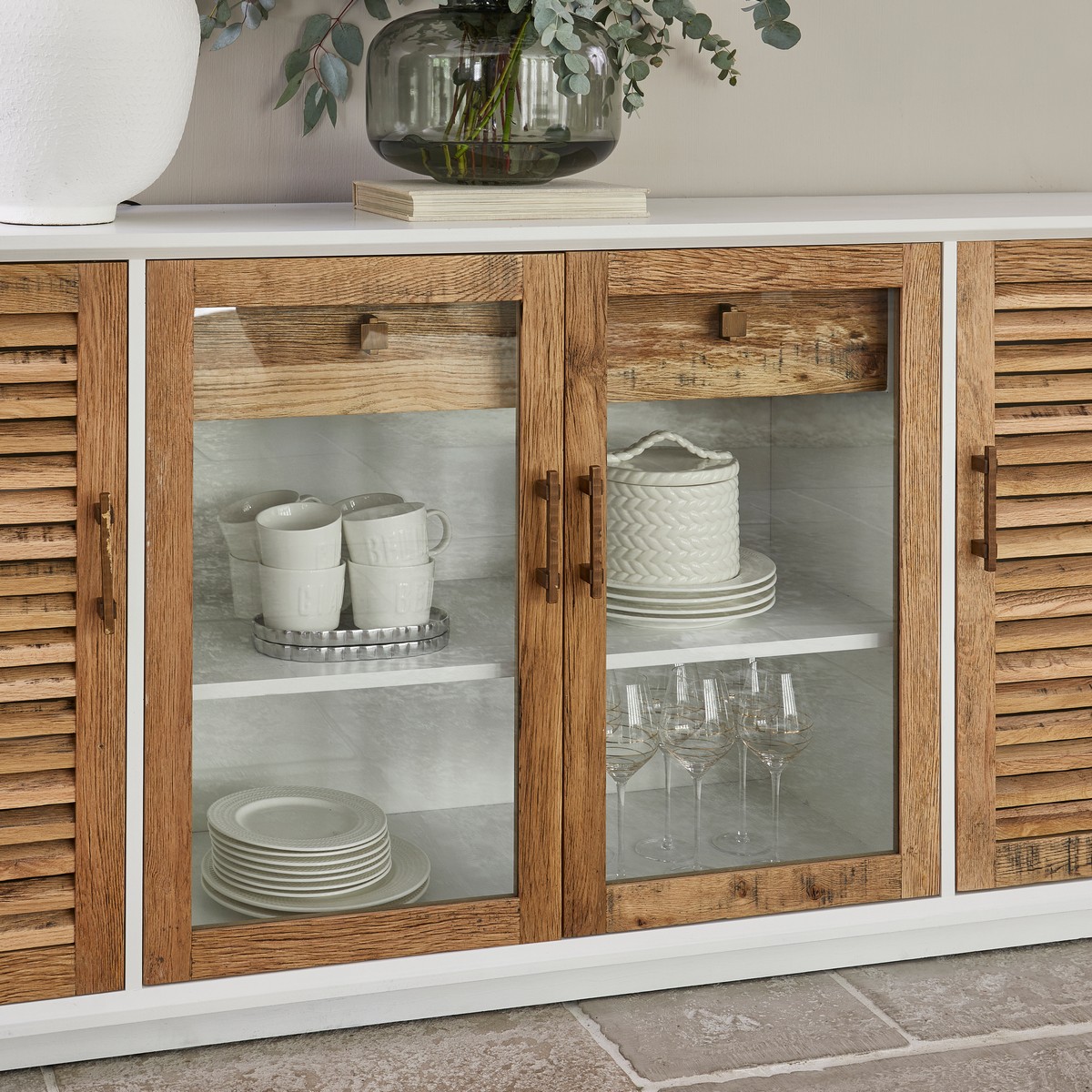 Rivièra Maison LAKE HOUSE Sideboard 194 cm Eiche weiß braun