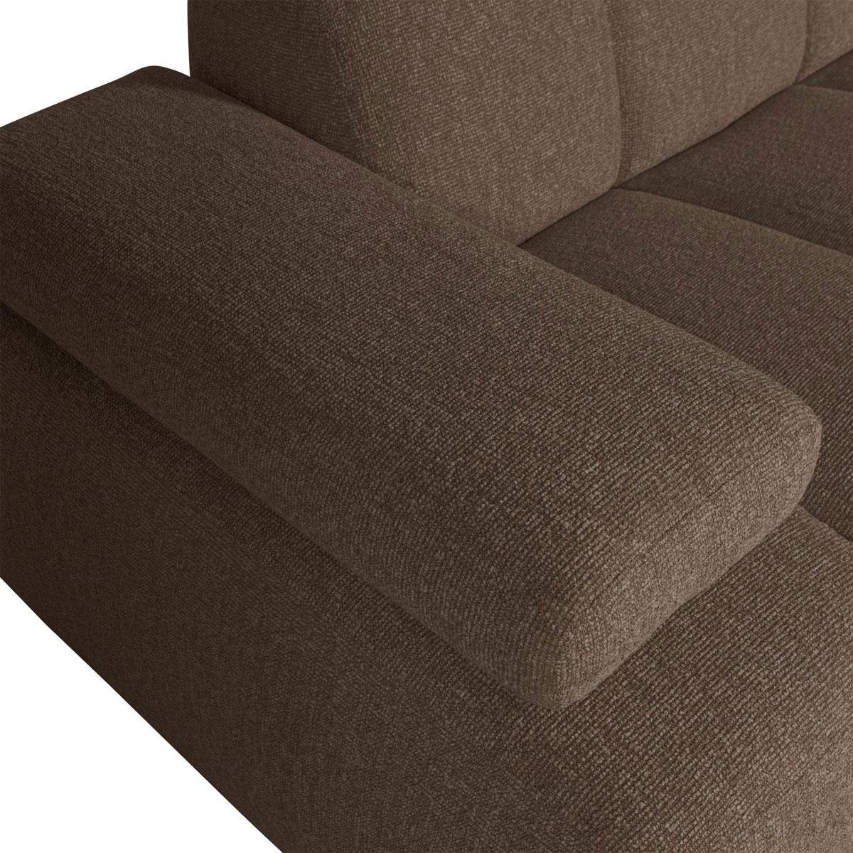 woood Chaiselongue Sofa MOJO rechts Bouclé braun melange