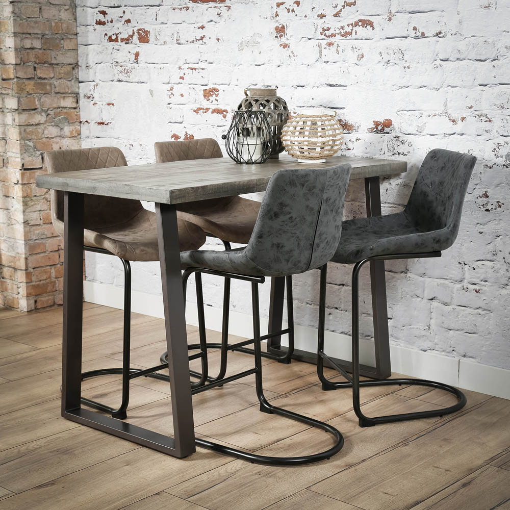 Bartisch 135 x 70 cm grau antik Mango Höhe 92 cm