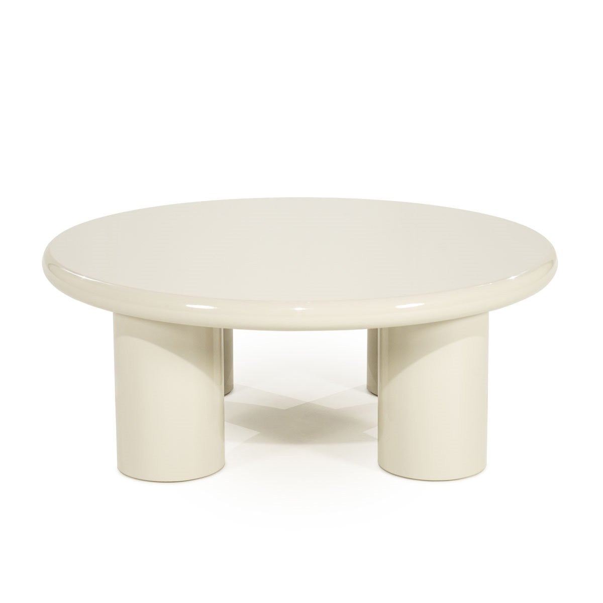 Beistelltisch Bloop Ø 80 cm MDF High Gloss beige Couchtisch