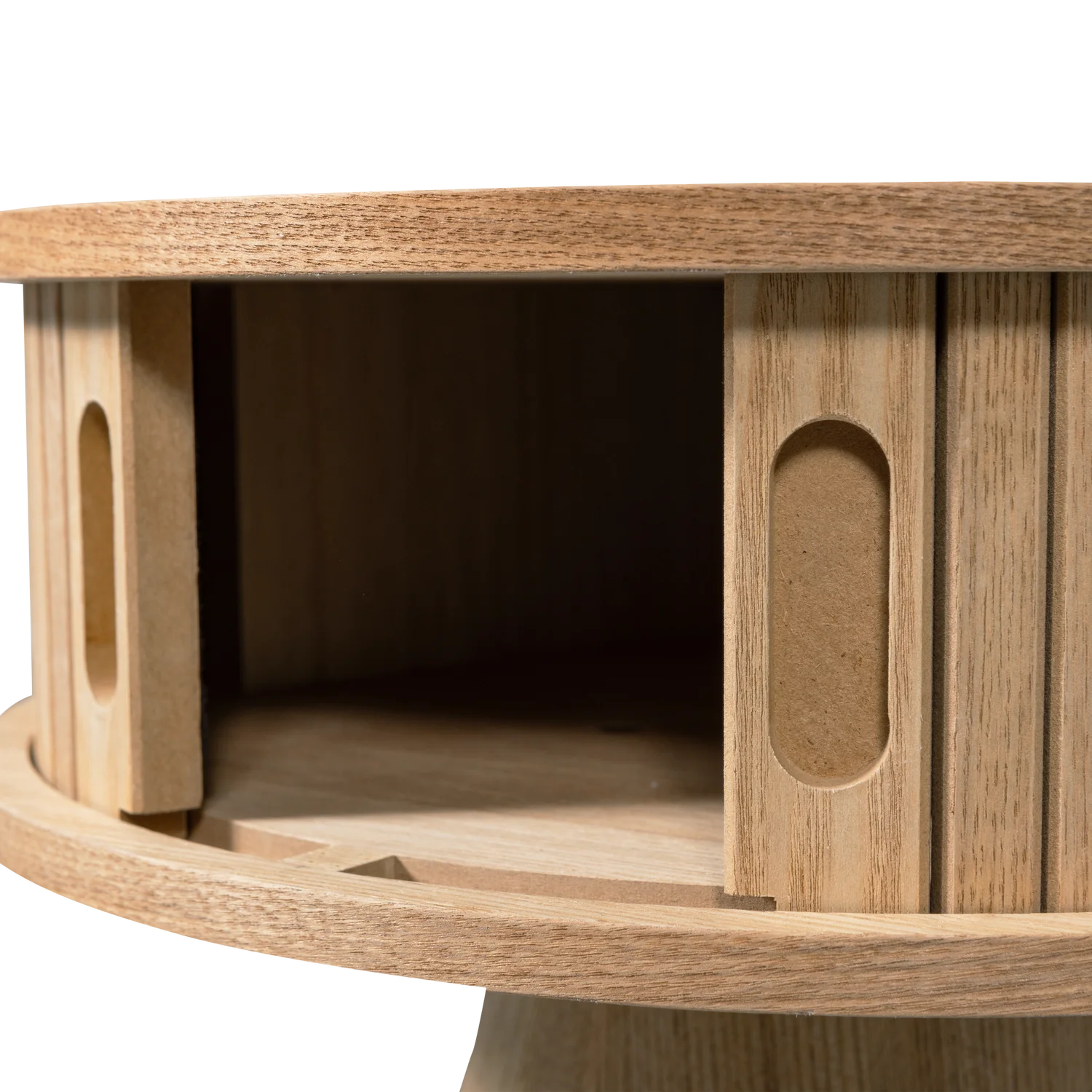 Nachtschränkchen KARRI H 46 cm mit Schiebetüren Pappelholz natur