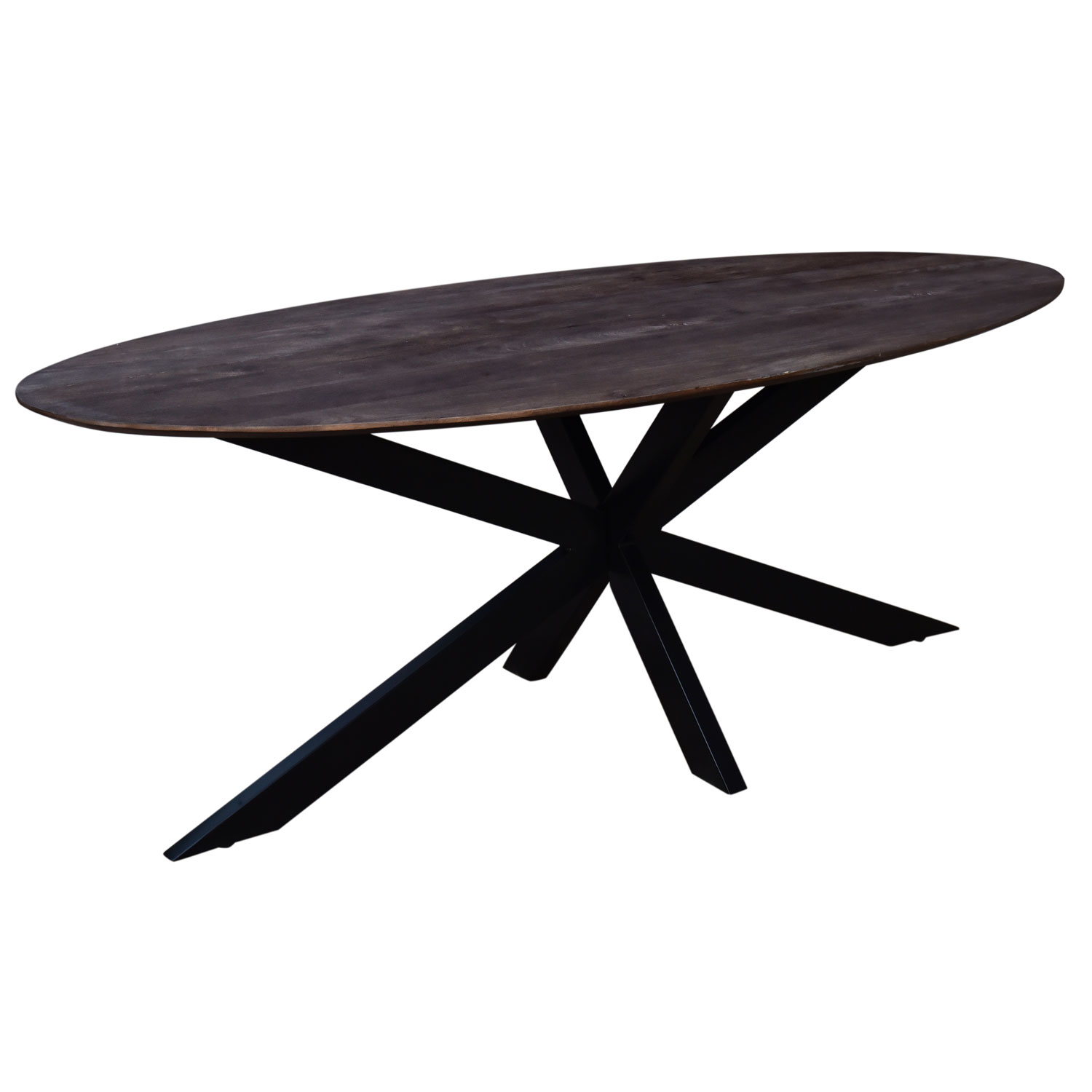 Esstisch MODEO oval 200 x 100 cm Mangoholz braun