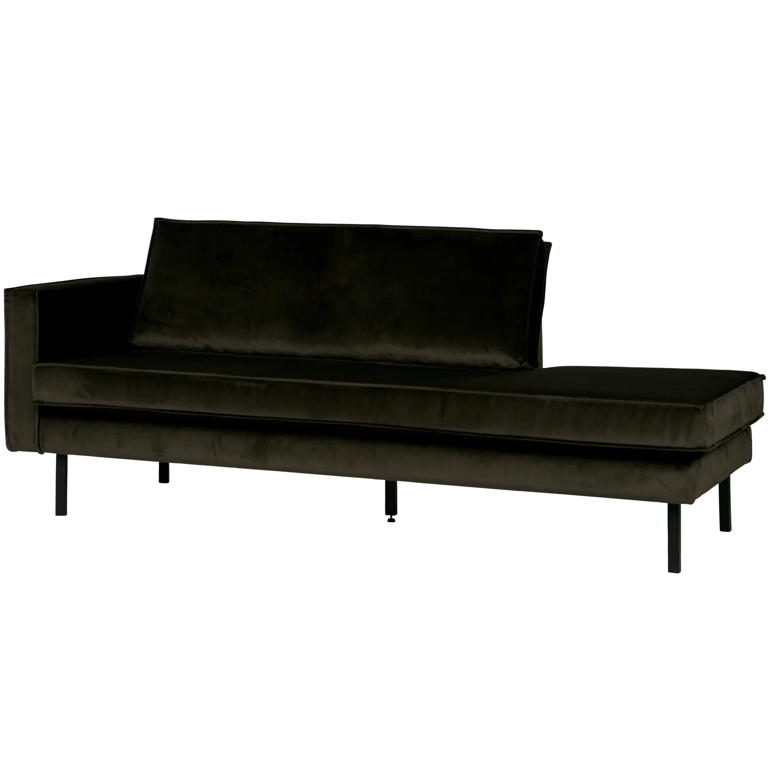 Sofa Chaiselongue RODEO Recamiere Samt dunkelgrün links Tagesbett