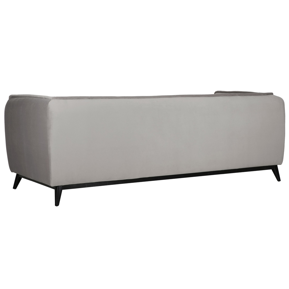 3 Sitzer Sofa Escape hellgrau Samt Velvet Lounge Couch