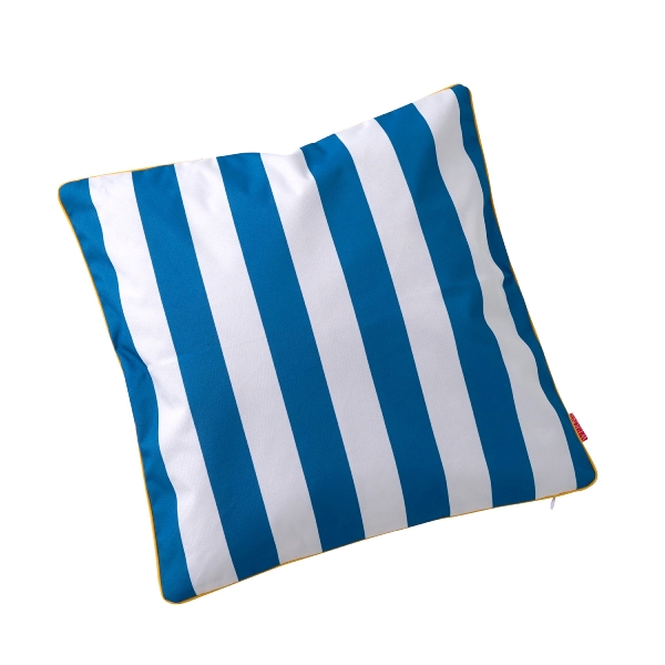 2´er Set Outdoor Kissen blau weiss gestreift 45 x 45 cm Outdoorkissen 