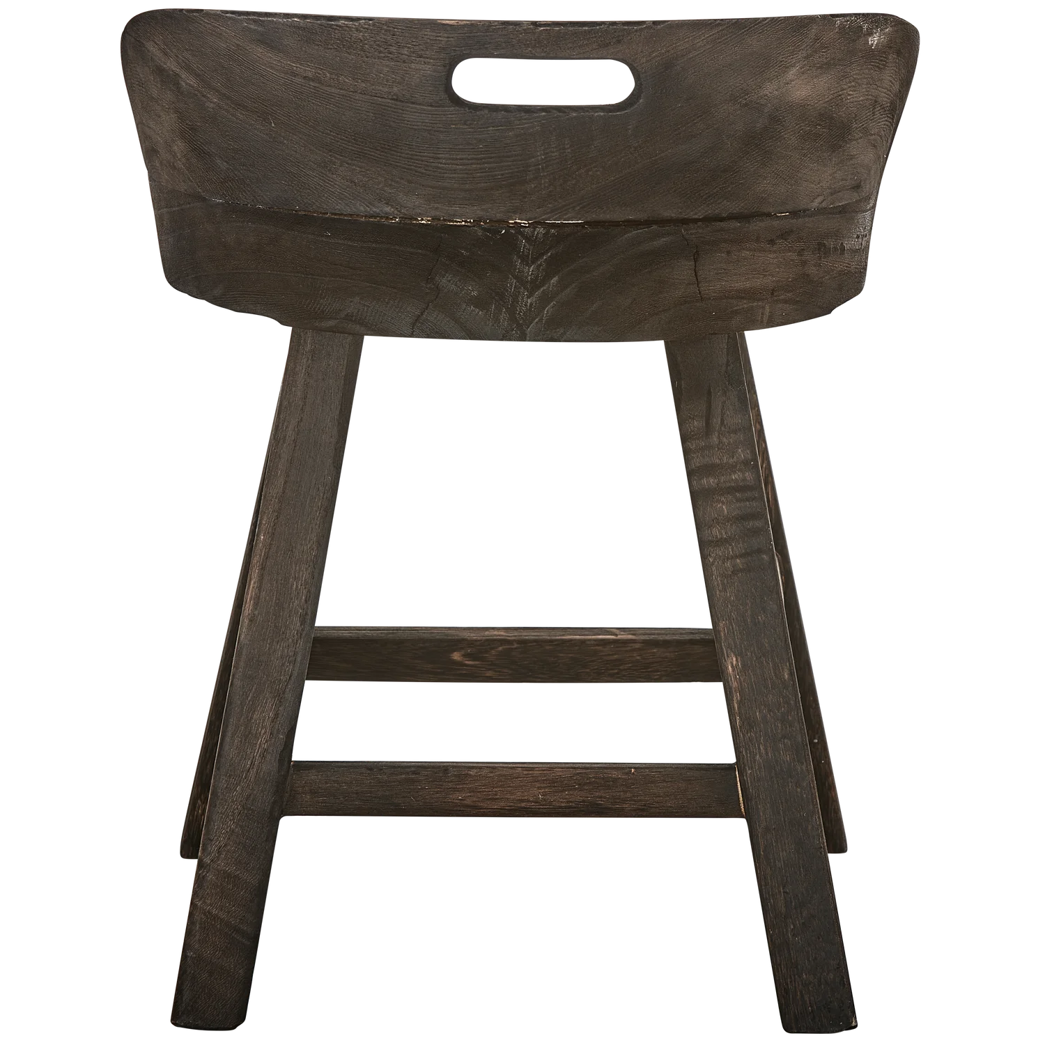 Dekorativer Hocker ROSALIE Paulownia Holz braun Hocker Sitzhocker