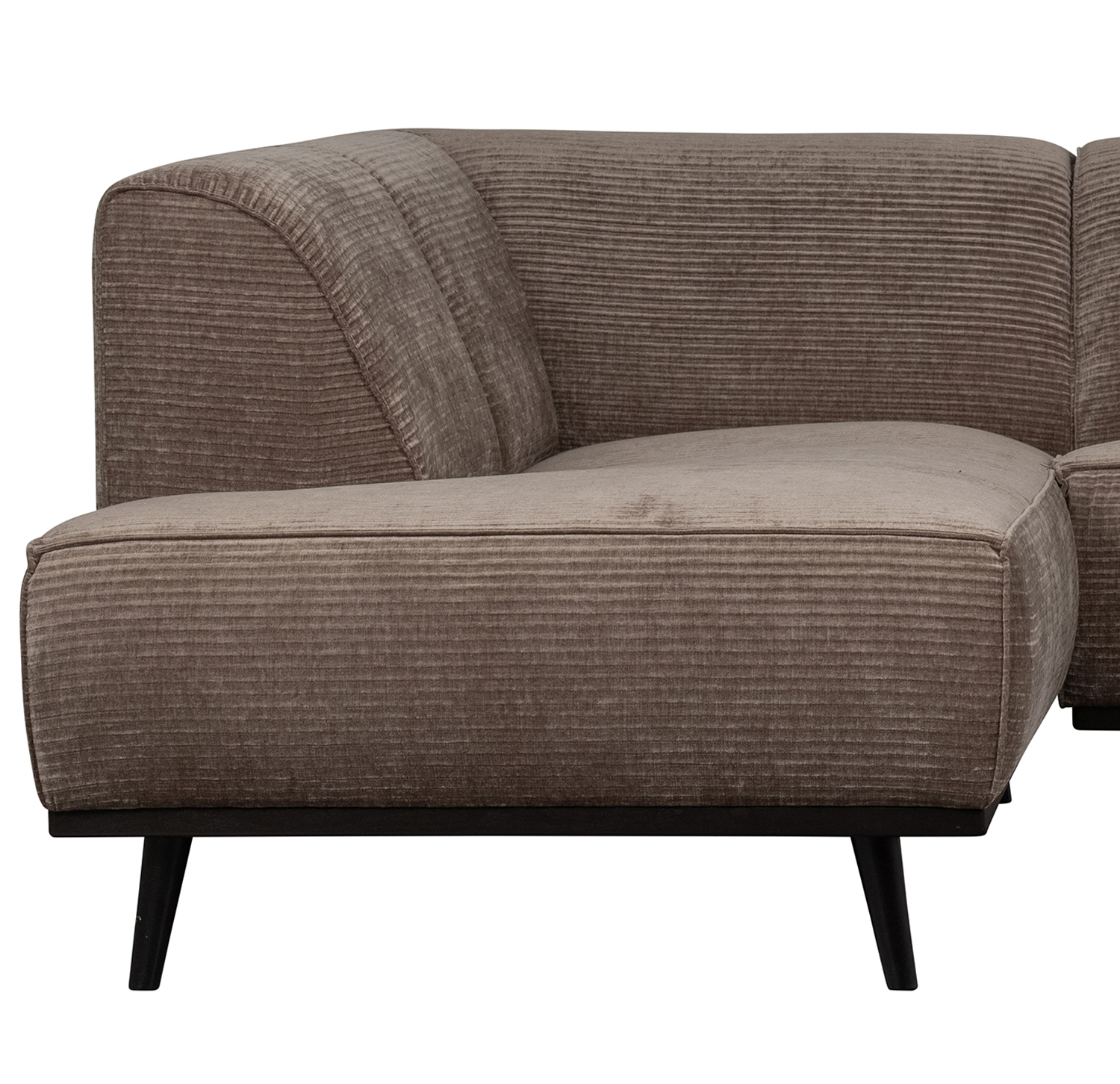 Ecksofa Statement Rib Cord taupe Chaiselongue links