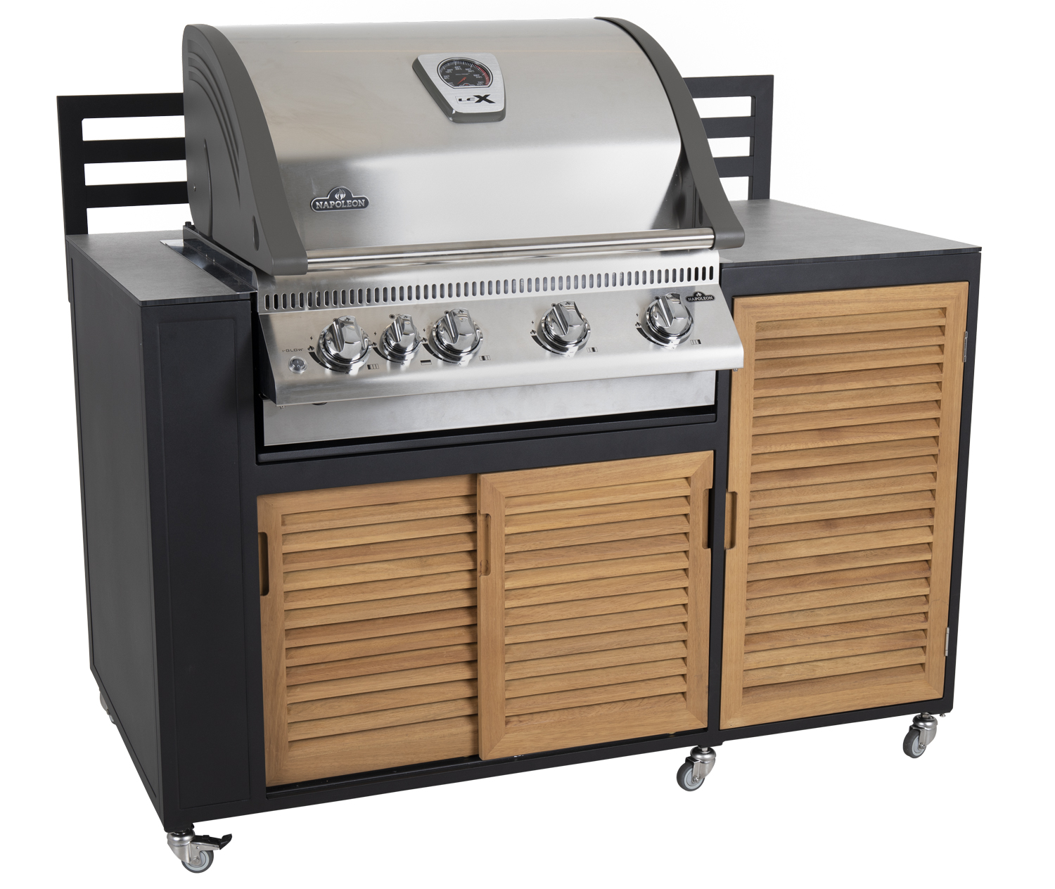 Fornax Außenküche komplett Eckelement + Grilleinsatz + Spüle + Endstück