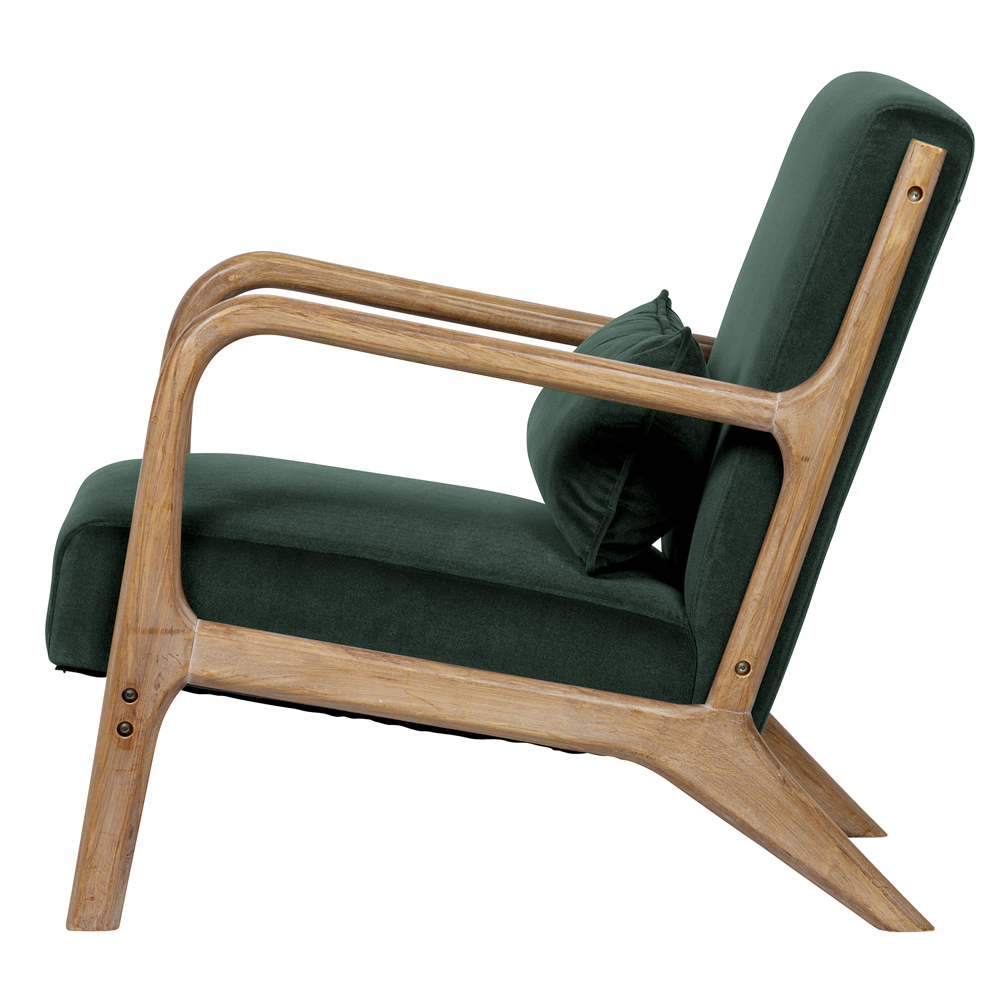 woood Lounge Sessel Mark Samt grün