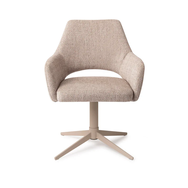 Esszimmerstuhl Yanai – Biscuit Beach mit Gestell in Metall beige