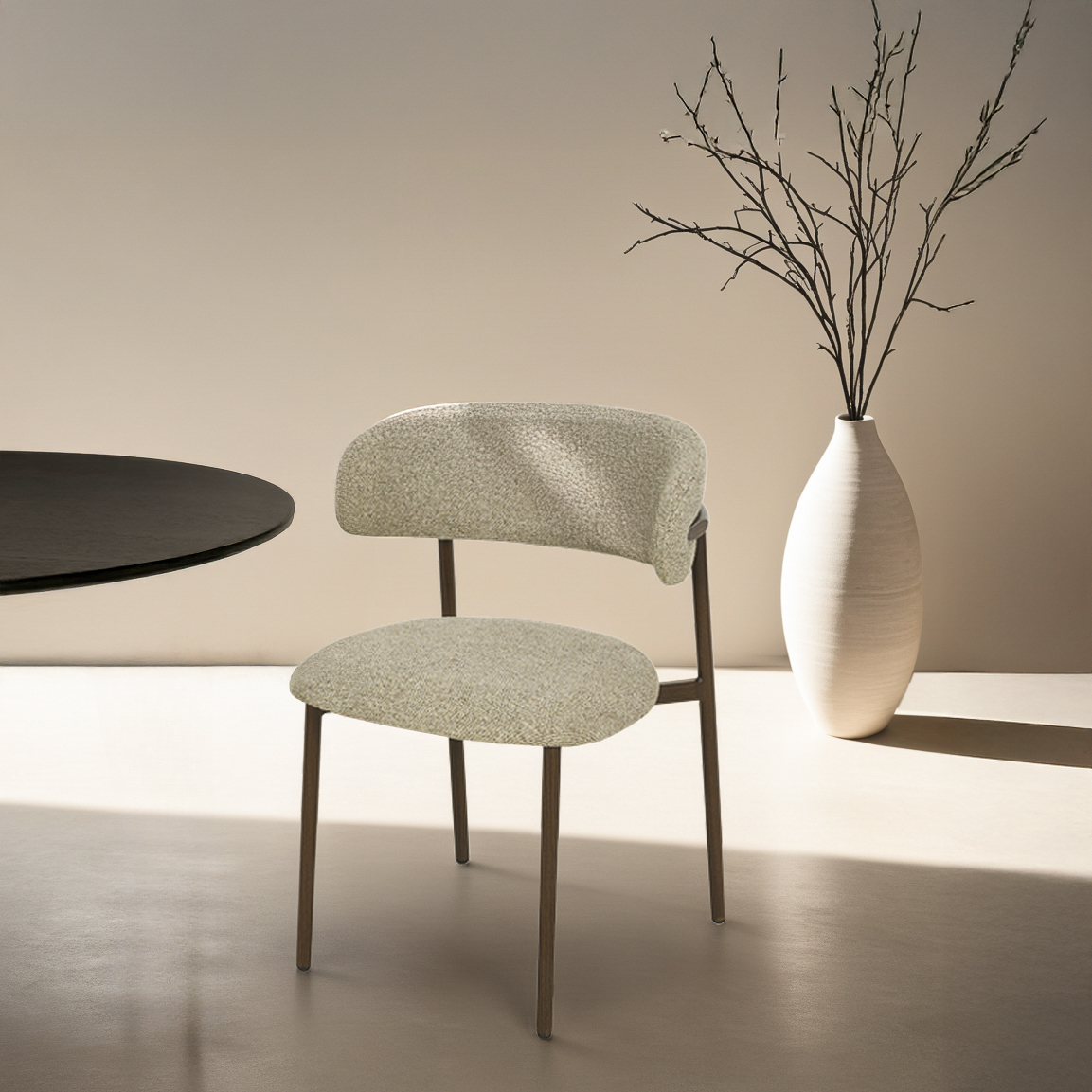 Esszimmerstuhl Hush Stuhl Stoff grau beige Esstischstuhl